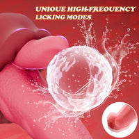 Realistic Tongue Thrusting Heating Fantasy Dildo With Suction Cup - Lurevibe