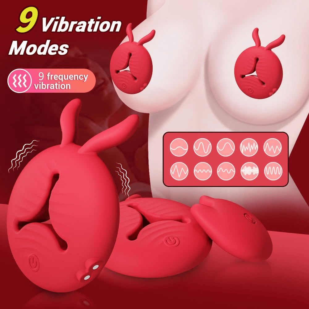 Rabbit Vibrating Nipple Clamps BDSM Toy with APP & Remote Control - Lurevibe