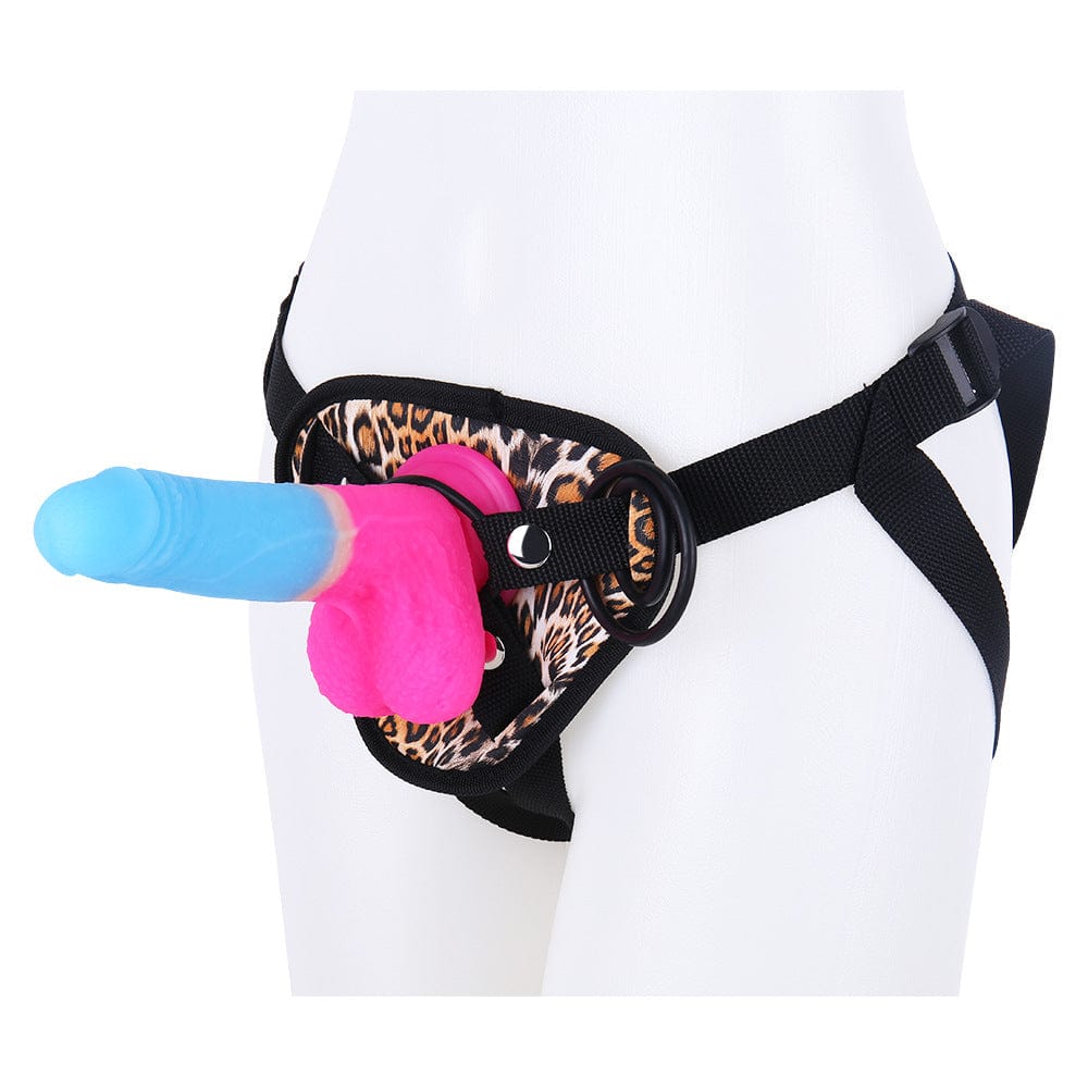 7.09 Inches Strap-on Dildo Leopard Belt For Lesbian Couple - Lurevibe