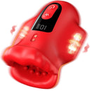 Mouth 360° Wrapped Penis Vibrator with LCD Display For Glans Training - Lurevibe