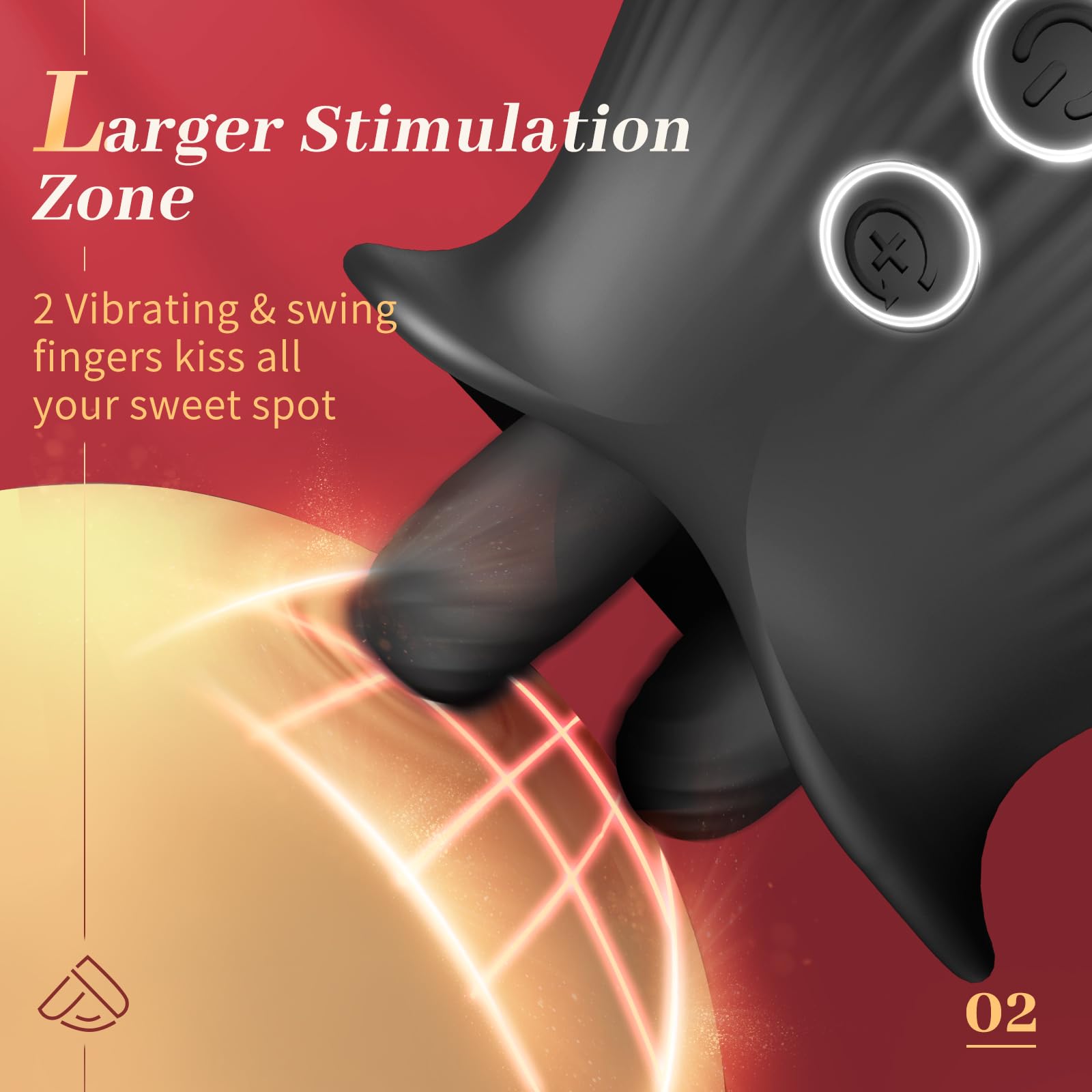 Lurevibe - Rose Romeo - 3in1 Rose Sex Toy with 2 Suction Cups, Adult Toys Female Clitoral Nipple Vibrators with 10 Licking Sucking Vibrating - Lurevibe