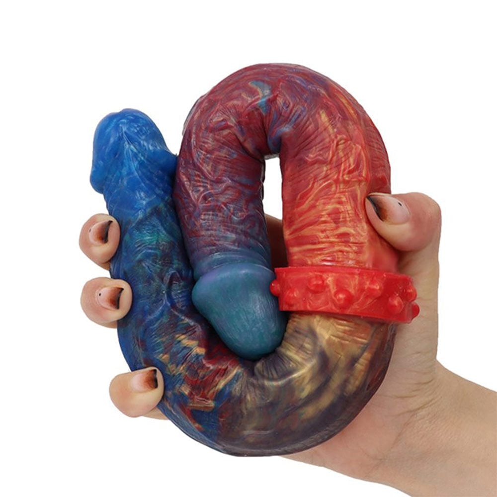 Colorful Double-Ended Liquid Silicone Anal Plug Dildo - Lurevibe