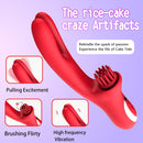 3 In 1 Clit Tickling G Spot Wiggling Dildo Vibrator - Lurevibe