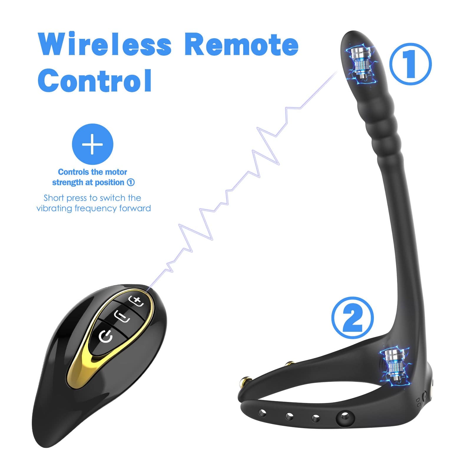 Wireless Remote Control Vibrating Penis Ring With Prostate Massager - Lurevibe