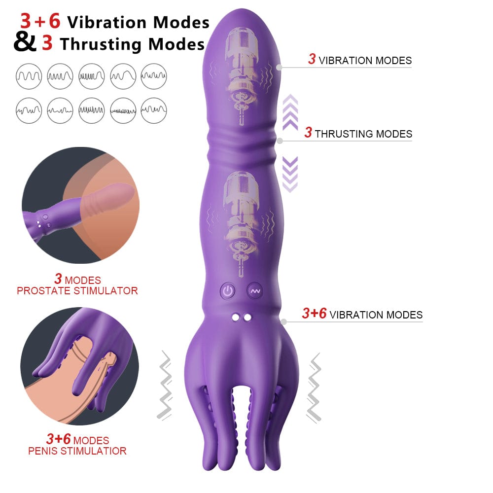 Male Masturbator Penis Vibrator Sex Toy 10 Vibration 3 Thrusting Modes 360°Training Wrapped - Lurevibe