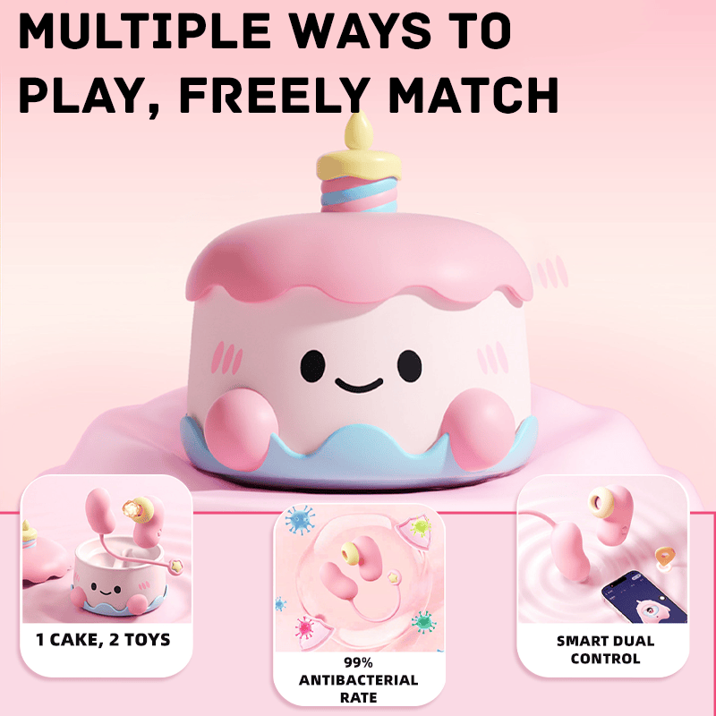 Sweetheart Cake Party App Remote Control Love Egg Suction Vibrator Set - Lurevibe