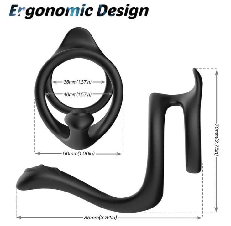 Dual Enhancement Penis Ring With Prostate Massager - Lurevibe