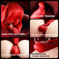 Rose Mucher Lip Biting & Swing Clitoral G Spot Vibrator for Women - Lurevibe