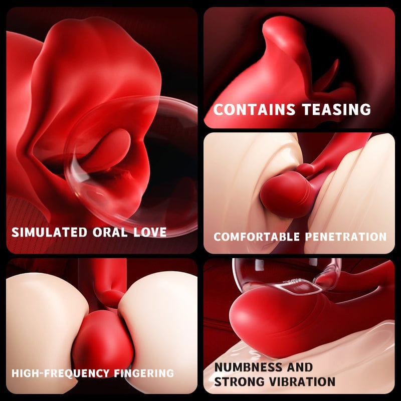 Rose Mucher Lip Biting & Swing Clitoral G Spot Vibrator for Women - Lurevibe