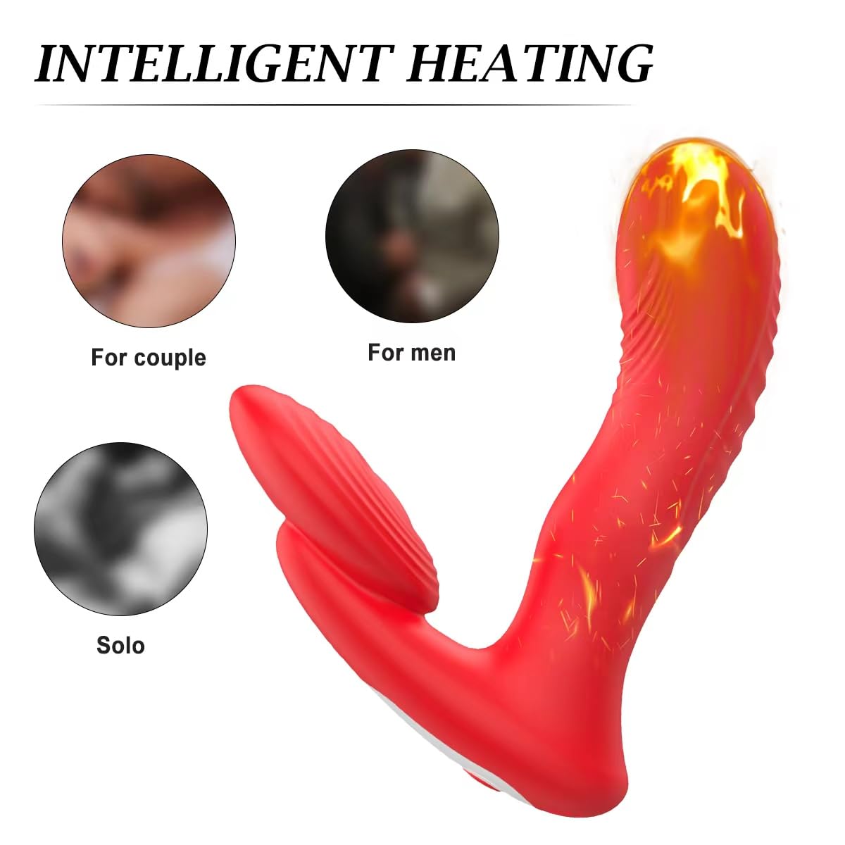 Remote Control Silicone Vibrator 10 Vibration Heating Prostate Massager - Lurevibe