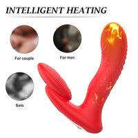 Remote Control Silicone Vibrator 10 Vibration Heating Prostate Massager - Lurevibe