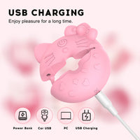 Kitty Cat Nipple Clamp Vibrators Breast Massager with Remote Control - Lurevibe