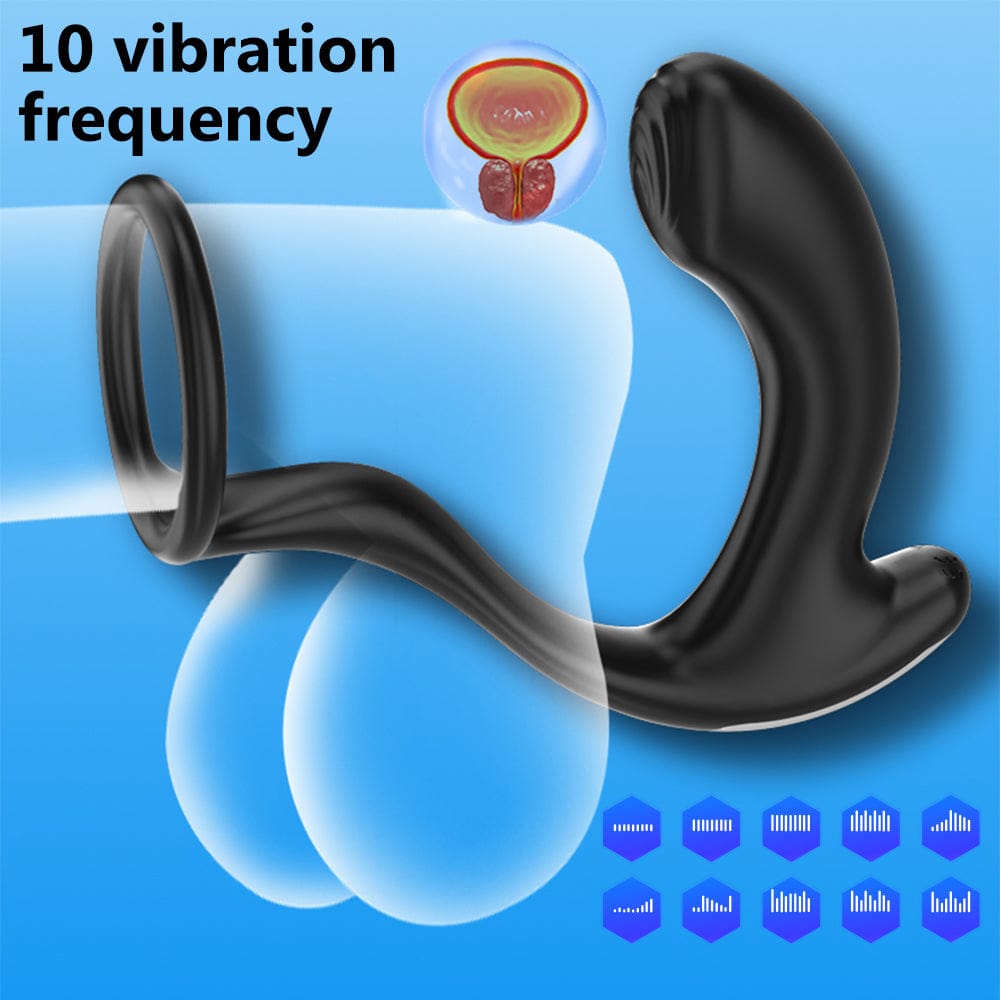 Greedy Finger Male Vibrating Clip Prostate Massager With Cock Ring - Lurevibe