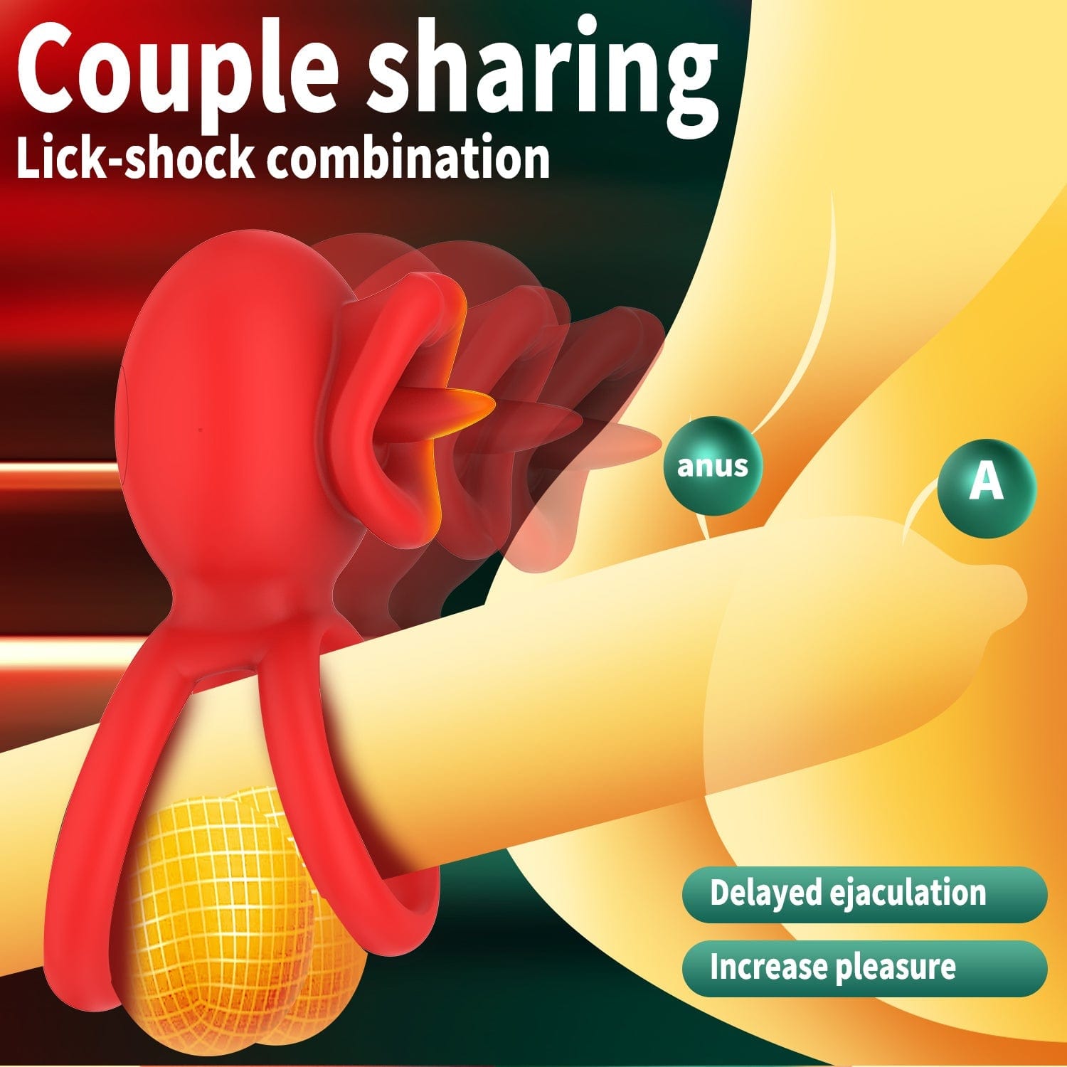 Cock Rings Clitoral Stimulator with Licking Mouth Pleasur with APP control - Lurevibe