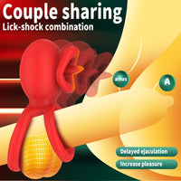 Cock Rings Clitoral Stimulator with Licking Mouth Pleasur with APP control - Lurevibe