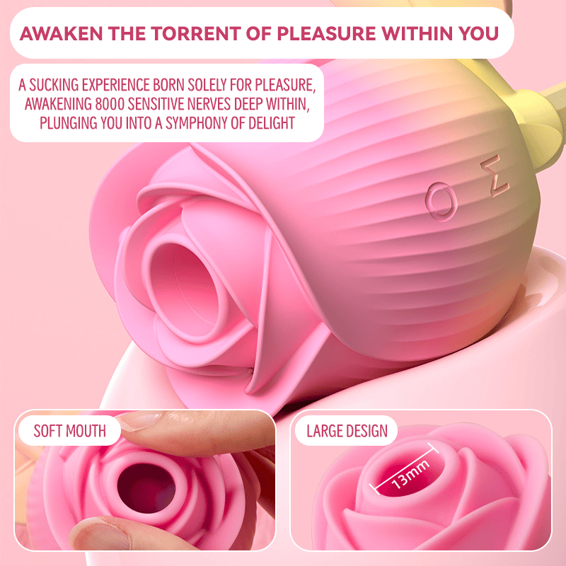 Rose Hand-Held Sucking Vibrating Vibrator - Lurevibe