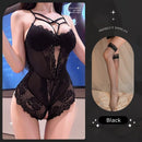 Sexy Mesh Open-Crotch Lace Bodysuit - Lurevibe