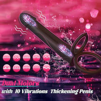 Strap On Dildo With Vibrating Cock Ring For Couple - Lurevibe