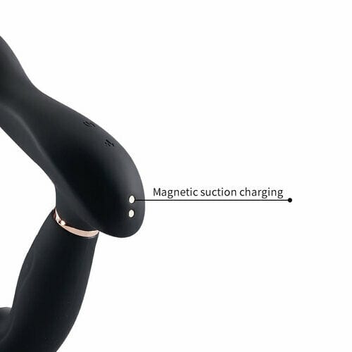 7 Vibrating & Pulsating Balls Teasing Butt Plug with Cock Ring - Lurevibe