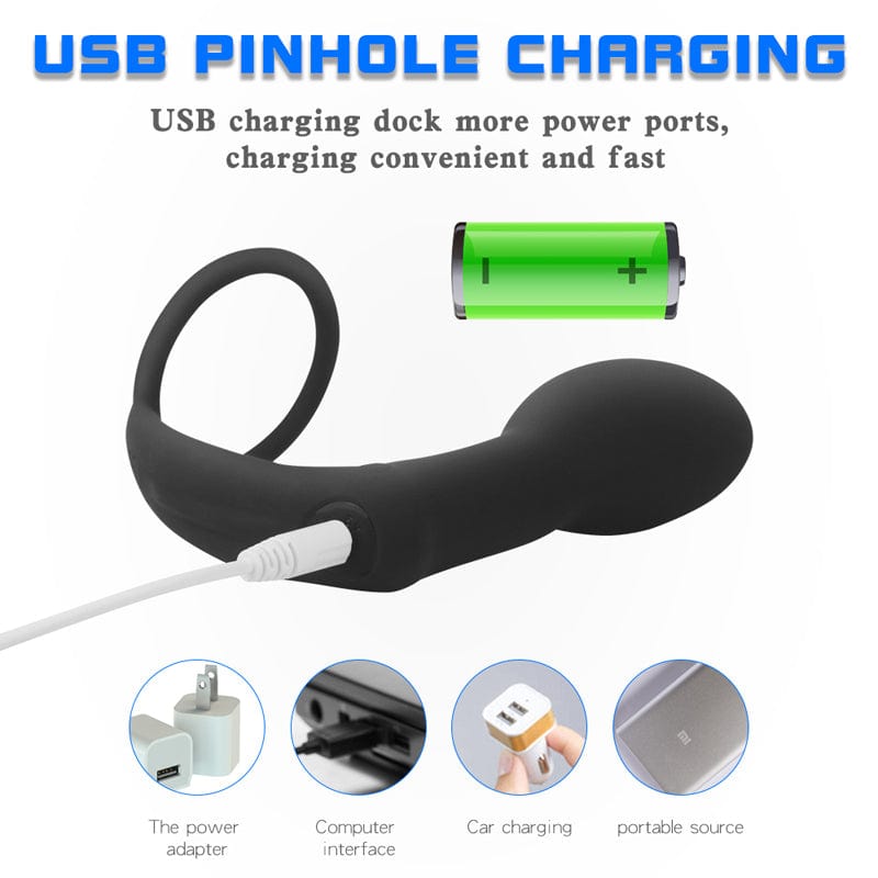 Prostate Massager Anal Vibrator Male Delay Ejaculation Ring Anal Plug Prostate Stimulator Cock Rings - Lurevibe