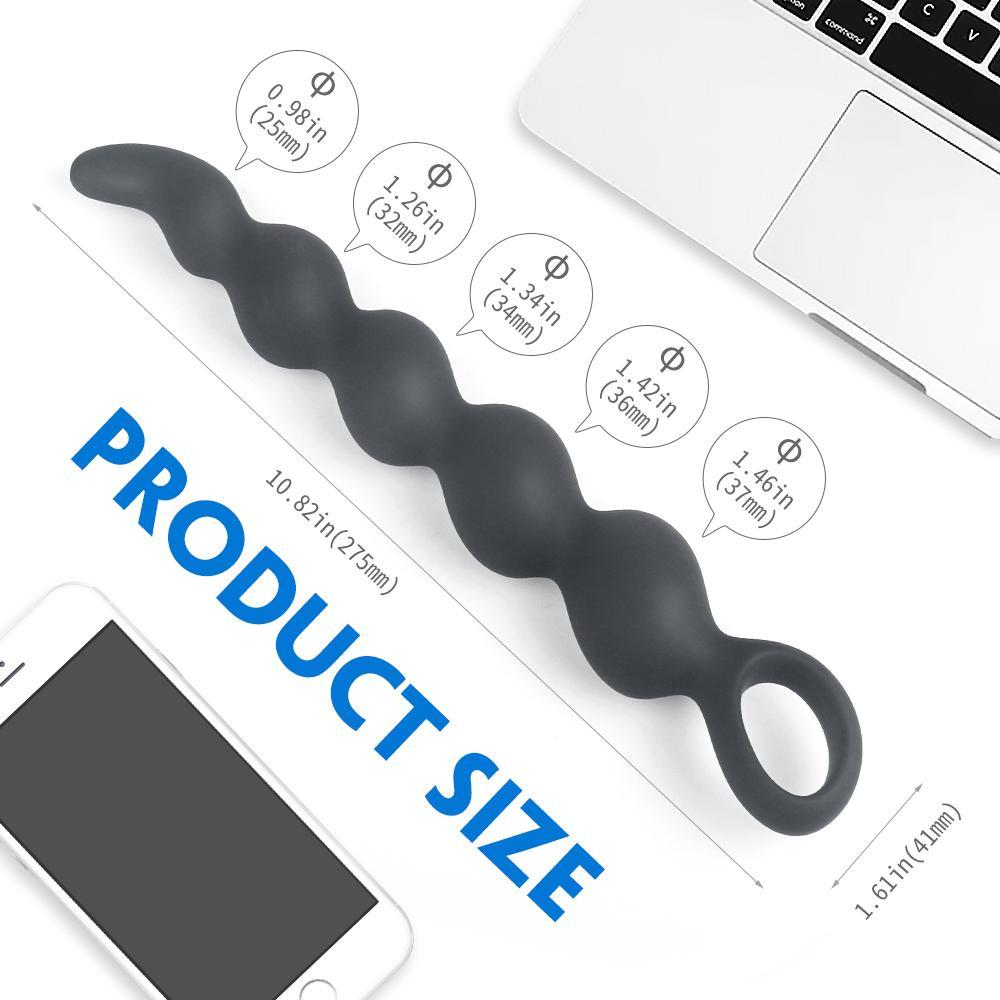 Silicone Anal Beads Prostate Massager Anus Backyard Beads Butt Plug - Lurevibe