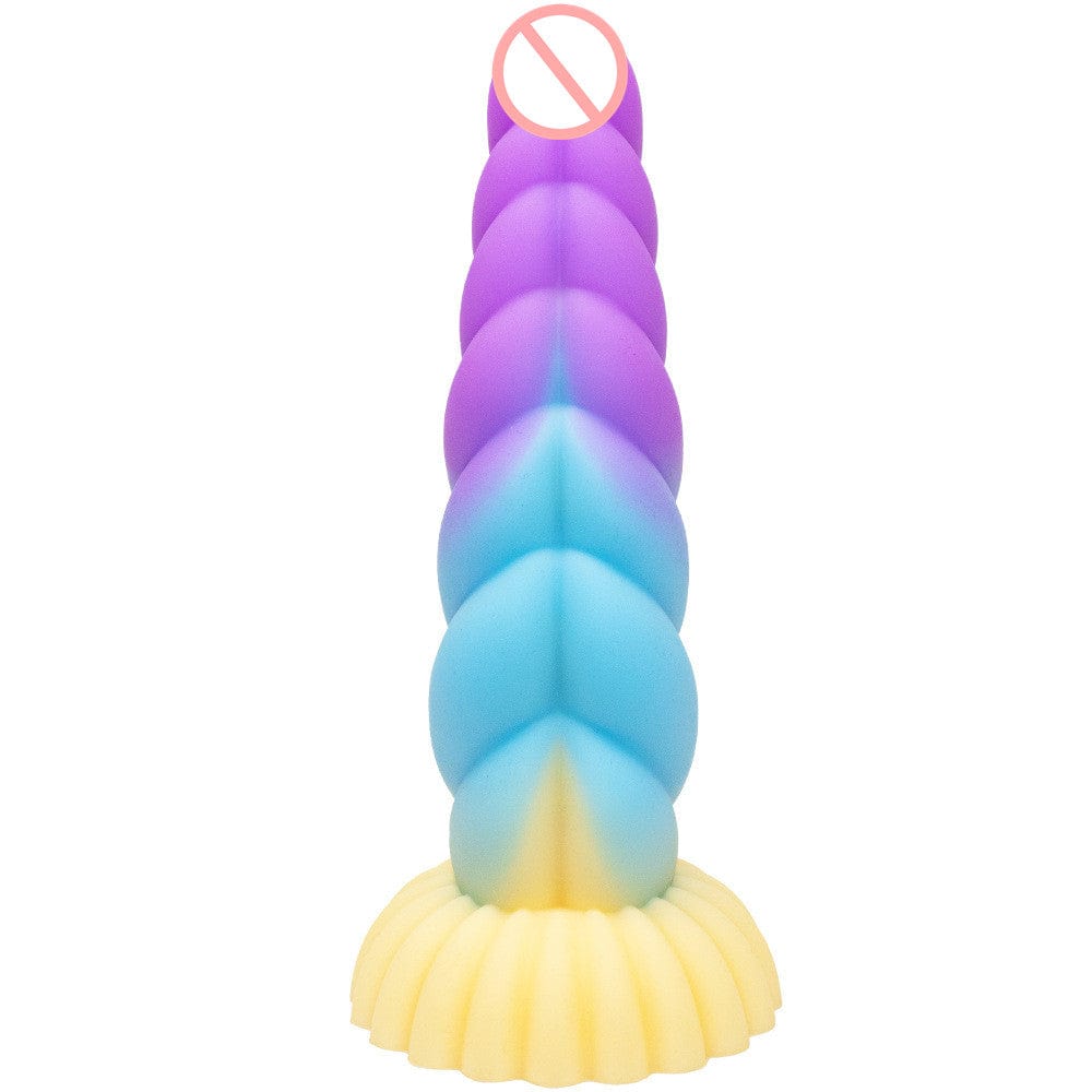 Colorful Braid Dildo Vibrator Liquid Silicone Anal Plug - Lurevibe