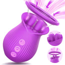 Lurevibe - Rose Romeo - 3in1 Rose Sex Toy with 2 Suction Cups, Adult Toys Female Clitoral Nipple Vibrators with 10 Licking Sucking Vibrating - Lurevibe