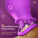 Lurevibe - Rose Romeo - 3in1 Rose Sex Toy with 2 Suction Cups, Adult Toys Female Clitoral Nipple Vibrators with 10 Licking Sucking Vibrating - Lurevibe