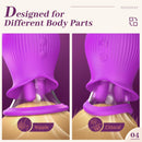 Lurevibe - Rose Romeo - 3in1 Rose Sex Toy with 2 Suction Cups, Adult Toys Female Clitoral Nipple Vibrators with 10 Licking Sucking Vibrating - Lurevibe