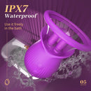 Lurevibe - Rose Romeo - 3in1 Rose Sex Toy with 2 Suction Cups, Adult Toys Female Clitoral Nipple Vibrators with 10 Licking Sucking Vibrating - Lurevibe