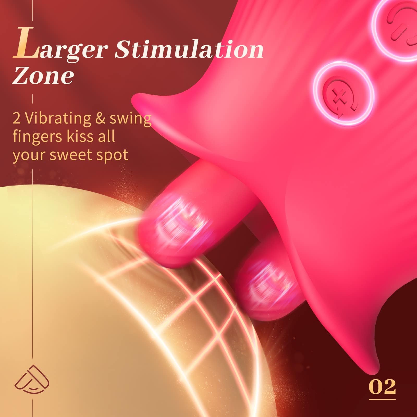 Lurevibe - Rose Romeo - 3in1 Rose Sex Toy with 2 Suction Cups, Adult Toys Female Clitoral Nipple Vibrators with 10 Licking Sucking Vibrating - Lurevibe