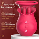 Lurevibe - Rose Romeo - 3in1 Rose Sex Toy with 2 Suction Cups, Adult Toys Female Clitoral Nipple Vibrators with 10 Licking Sucking Vibrating - Lurevibe