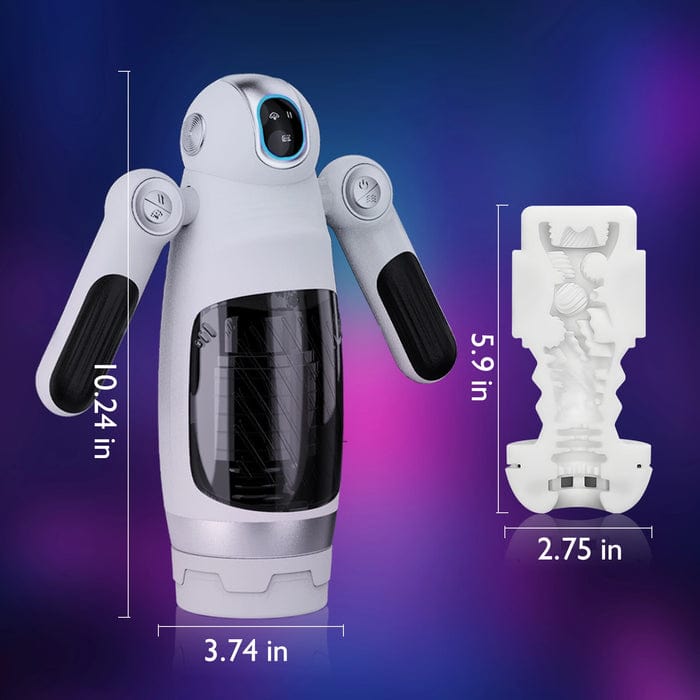 Bella Bot Robot Telescopic Vibrating Male Penis Stroker - Lurevibe