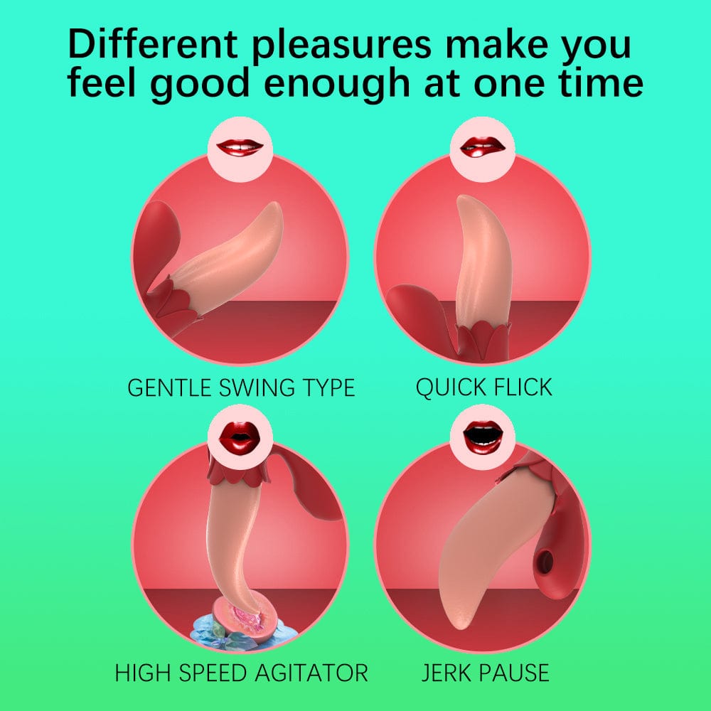 Lurevibe - Multiple Frequency Conversion Sucking / Tapping Rose Tongue-licking Vibrator - Lurevibe