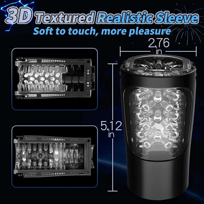 Lurevibe - Strong stimulation Innovative Motors Telescoping LCD Display Masturbator - Lurevibe