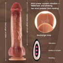 Lurevibe - 9 Vibrating 3 Thrusting & Swing Intelligent Heating Realistic Dildo Vibrator 6.3 Inch - Lurevibe