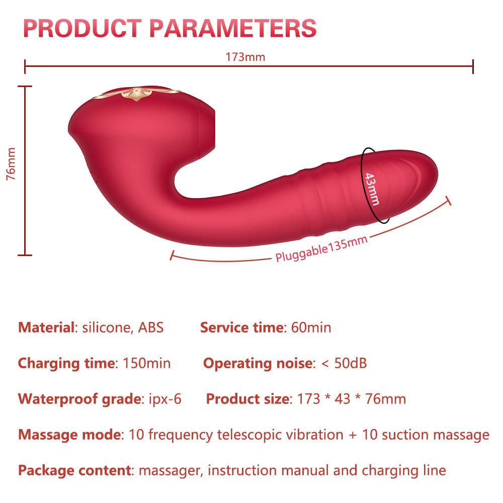 Lurevibe - Sucking Vibration Telescopic Vibrator Female Erotic Masturbation Device Adult Products - Lurevibe