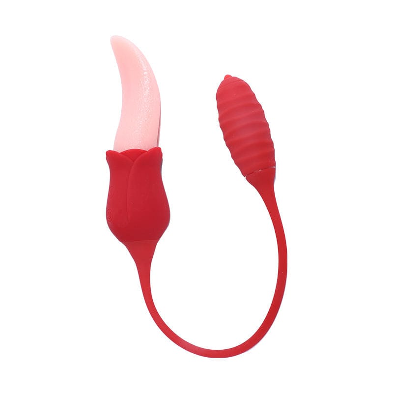 Lurevibe - Mia 2-in-1 Upgraded Tongue-licking Rose Toy With Licking Bullet Vibrator - Lurevibe