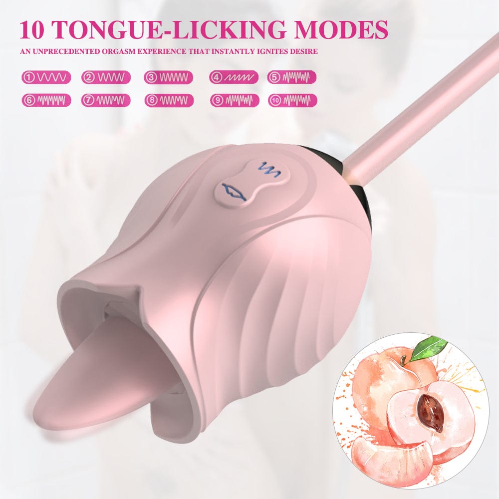 Lurevibe - New Rose Toy Warming G-spot Tongue Licking Vibrator - Lurevibe