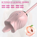 Lurevibe - New Rose Toy Warming G-spot Tongue Licking Vibrator - Lurevibe