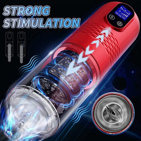 Lurevibe - Strong stimulation Innovative Motors Telescoping LCD Display Masturbator - Lurevibe
