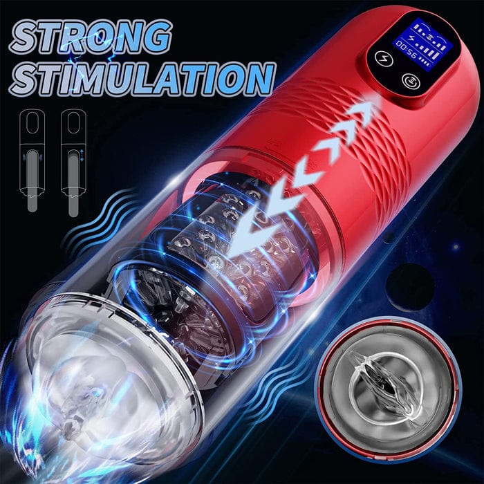 Lurevibe - Strong stimulation Innovative Motors Telescoping LCD Display Masturbator - Lurevibe