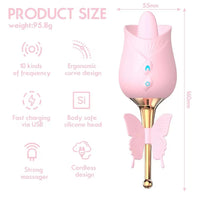 Lurevibe - 10-Frequency Vibration Tongue Licking Rose Vibrator - Lurevibe