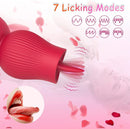 Lurevibe - Rose Sucking and Tongue Vibrator 2 in 1 Rose Toy - Lurevibe