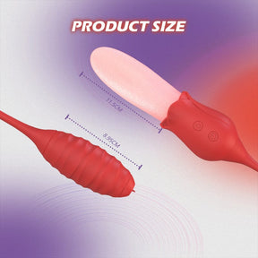 Lurevibe - Mia 2-in-1 Upgraded Tongue-licking Rose Toy With Licking Bullet Vibrator - Lurevibe
