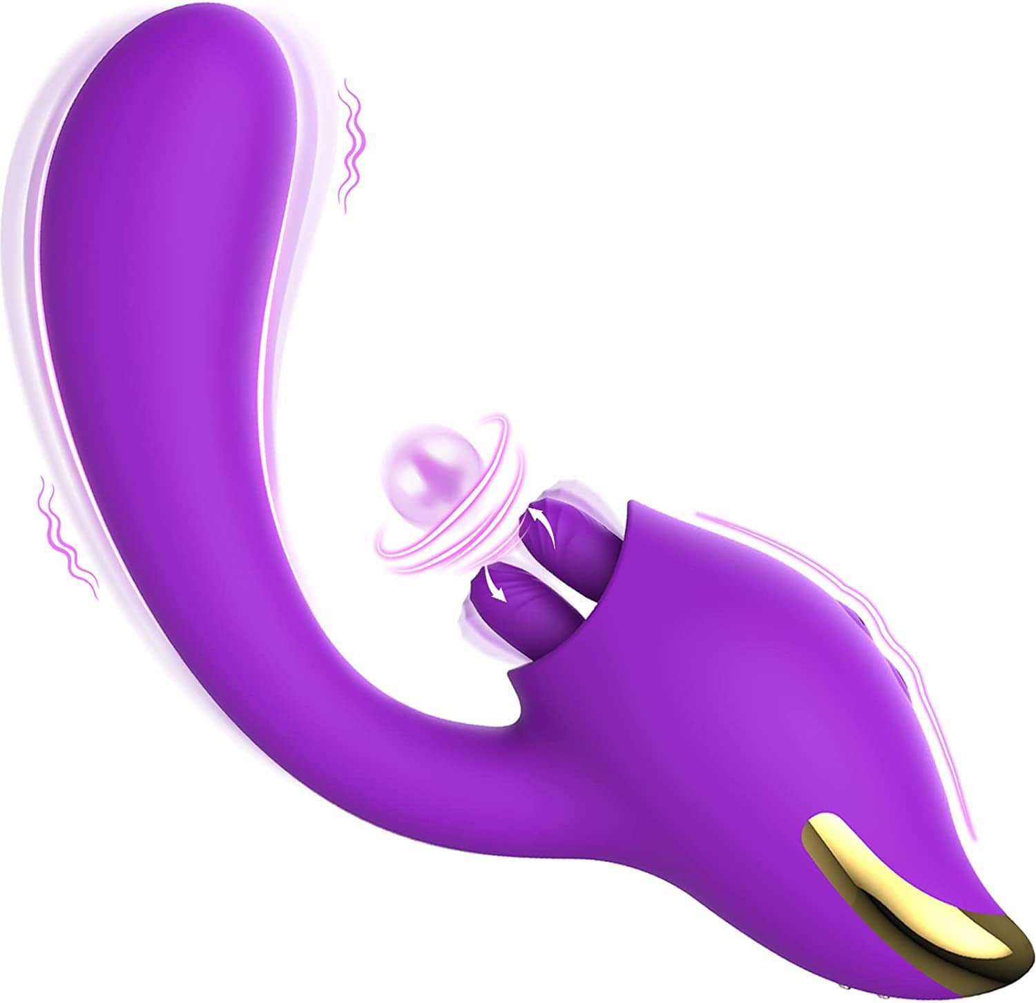 Lurevibe - Merlot 2-in-1 Tongue-licking Dildo Vibrator - Lurevibe