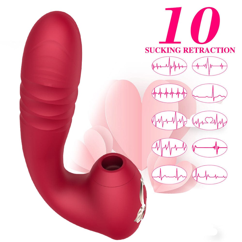 Lurevibe - Sucking Vibration Telescopic Vibrator Female Erotic Masturbation Device Adult Products - Lurevibe