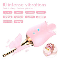Lurevibe - 10-Frequency Vibration Tongue Licking Rose Vibrator - Lurevibe