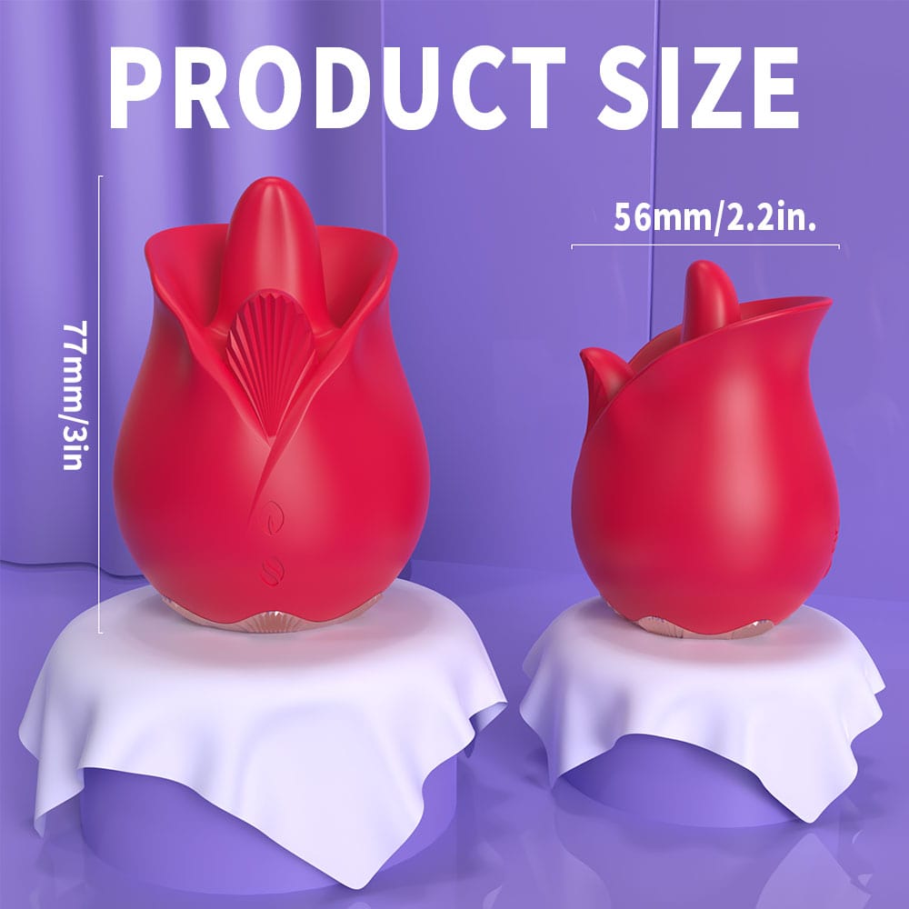 Lurevibe - Roman 9 Frequency Tongue-licking Rose Toy - Lurevibe