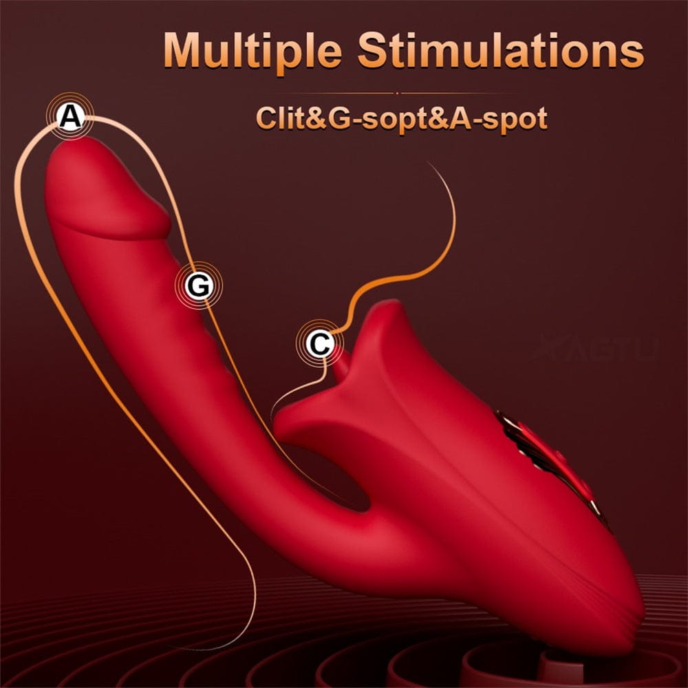Lurevibe - Rose Muncher Mouth Shaped Lip Biting Vibrator With G Spot Vibrator - Lurevibe